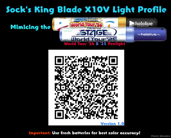 Sock&#39;s King Blade X10V Light Profile for hololive World Tour &#39;24 &amp; &#39;25